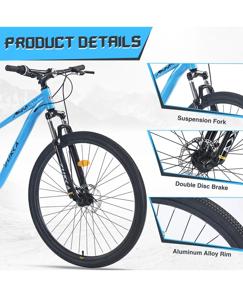 Streamdale 29 Inch Wheels Single Speed Mountain Bike, for Men Women Boys and Girls, Front Suspension