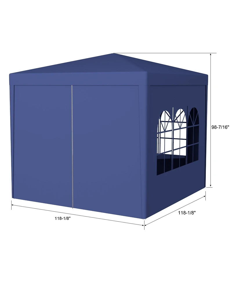 Streamdale 10'x10' Party Tent Outdoor Heavy Duty Gazebo Wedding Canopy + 4 Removable Walls, Blue