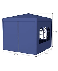 Streamdale 10'x10' Party Tent Outdoor Heavy Duty Gazebo Wedding Canopy + 4 Removable Walls, Blue