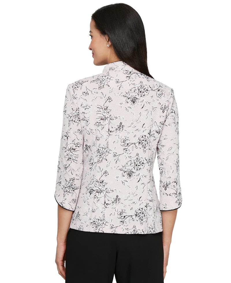 Alex Evenings Women's Floral Jacquard Jacket & Shell Set