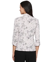 Alex Evenings Women's Floral Jacquard Jacket & Shell Set