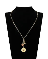 Unwritten Cubic Zirconia Rose Quartz Stone Heart Charm Y-Necklace