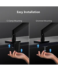 Z-edge MS05 Single Mount Stand Arm, Supports 22"- 40" monitors and 26 lbs, 360° Adjustable, standards 75x75mm/100x100mm, Clamp & Gromme