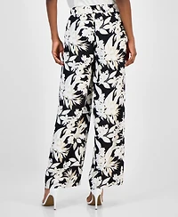 Anne Klein Women's Printed Pull-On Wide-Leg Pants