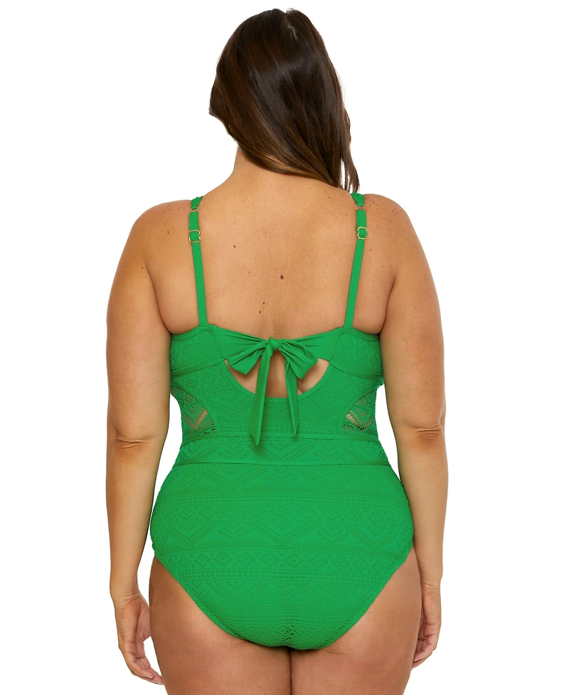 Becca Etc Plus Color Play Tummy-Control One-Piece Swimsuit