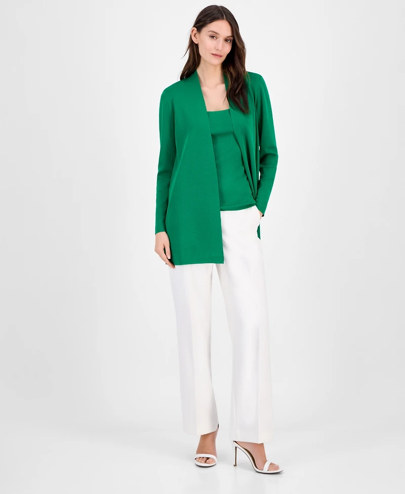 Anne Klein Women's Napa Fine Rib Pocket Cardigan