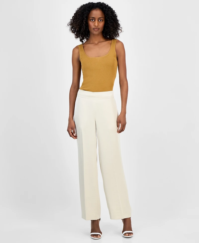 Anne Klein Women's Pull-On High-Rise Wide-Leg Pants