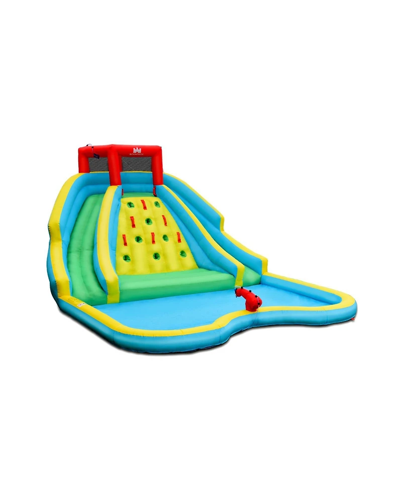 Double-Sided Inflatable Water Slide Park with Climbing Wall Outdoor Playset