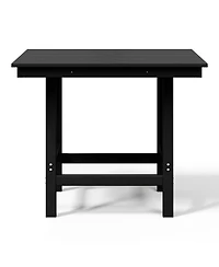 Outdoor Hdpe 36" Square Patio Dining Table with Umbrella Hole