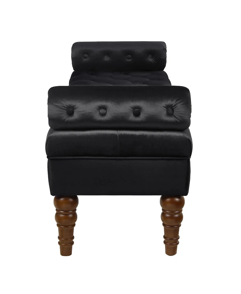 Streamdale Velvet Bed Bench with Tufted Button, Multipurpose Bolster Bench