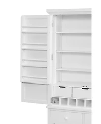 Streamdale Freestanding Kitchen Pantry with 8 Doors, 3 Adjustable Shelves, 7 Drawers, 8 Wine Racks