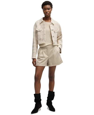 Boss Orange Women's Tapered-Fit Pinstriped Shorts