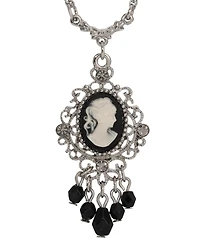 2028 Resin Cameo Glass Crystal Necklace