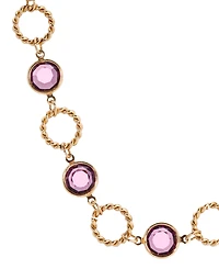 2028 14K Gold Dipped Purple Crystal Channel Set Necklace