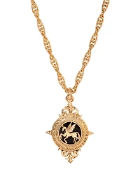 2028 Onyx Pegasus Pendant Necklace