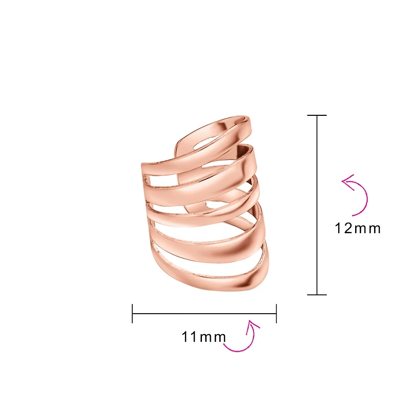 Bling Jewelry Minimalist Geometric Ear Cuff Cartilage Clip Wrap Helix Earrings Rose Gold Silver