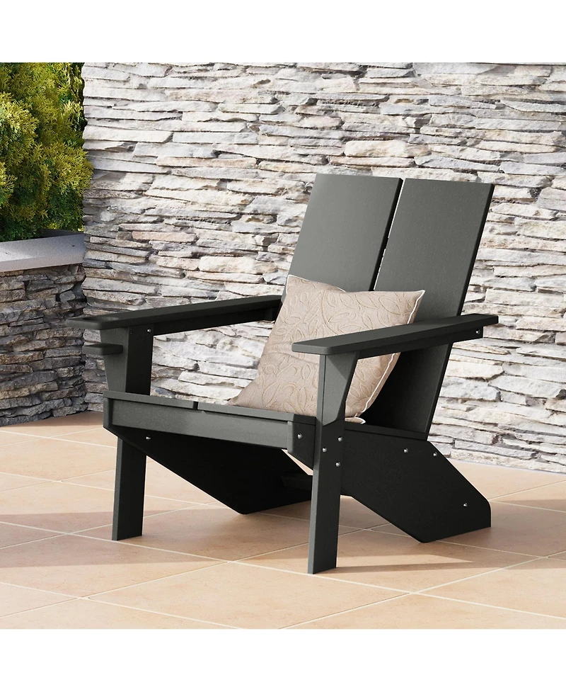 Outdoor Hdpe Modern Adirondack Chair with Cup Holder