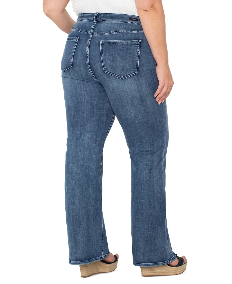 Liverpool Plus Hannah Mid-Rise Flared Denim Pants