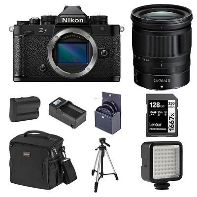 Nikon Z f Mirrorless Camera with Nikkor Z 24-70mm f/4 S Lens, Bundle with 128GB Sdxc Memory Card, En-EL15c Lithium-Ion Battery and Smart Charger, Shou