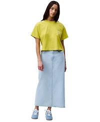 Calvin Klein Jeans Women's Monogrammed Logo Crest Boxy Cropped T-Shirt