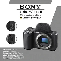 Sony Alpha Zv-E10 Ii Mirrorless Camera Bundle with 64GB Memory Card, Shoulder Bag
