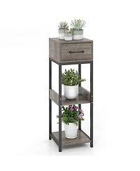 3-Tier Tall Plant Stand with Stylish Drawer & Storage for Home or Office