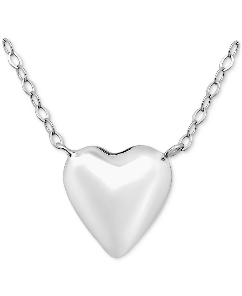 Giani Bernini Heart Pendant Necklace, 16" + 2" extender in Sterling Silver or 18k Gold Over Sterling Silver, Exclusively at Macy's