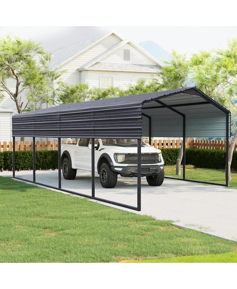 Streamdale 12x20 Ft Metal Carport,Heavy Duty Canopy Galvanized Steel Outdoor Garage for Snow,Waterproof Car Shelter