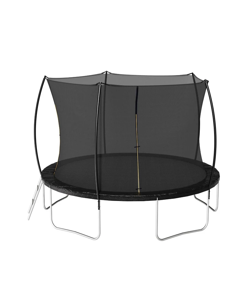 Streamdale 12FT Trampoline (Double-side color pad), Trampoline for Kids and Adults with Enclosure Net and Ladder,Curved fence pole