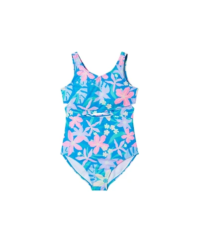 Toddler/Child Girls Blue Criss-Cross Swimsuit