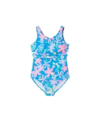 Toddler/Child Girls Blue Criss-Cross Swimsuit