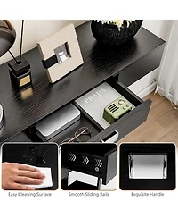 Console Table with Drawer and 2-Tier Shelves for Entryway Living Room