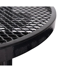 Streamdale Round Outdoor Steel Picnic Table 46" black, with umbrella pole
