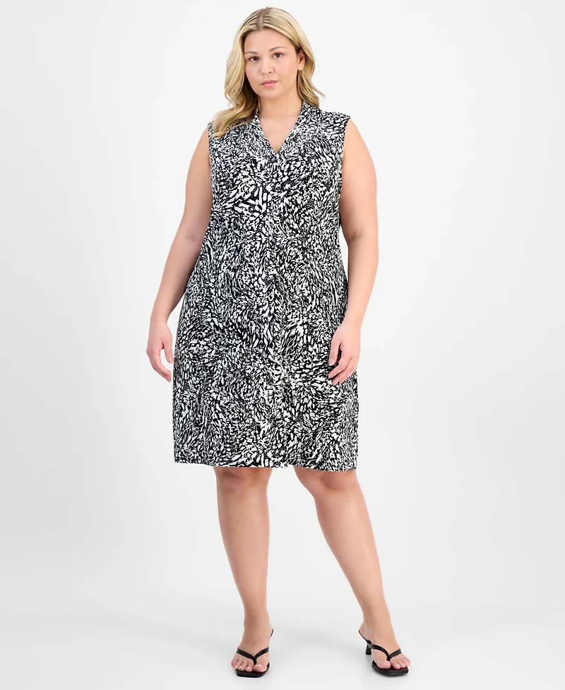Jm Collection Plus Printed Sleeveless Dress, Exclusively at Macy's