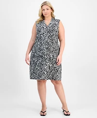 Jm Collection Plus Printed Sleeveless Dress, Exclusively at Macy's