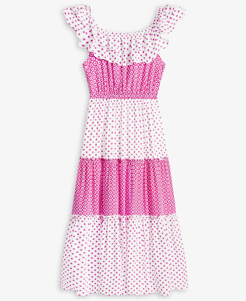With Jules Big Girls Prairie Combo Print Maxi Dress