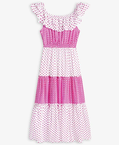 With Jules Big Girls Prairie Combo Print Maxi Dress