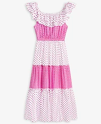 With Jules Big Girls Prairie Combo Print Maxi Dress