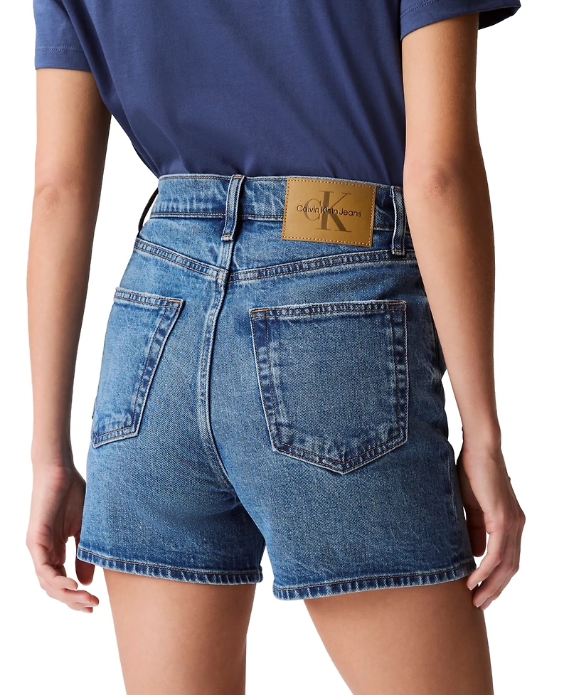 Calvin Klein Jeans Women's High-Rise Cotton Denim Shorts