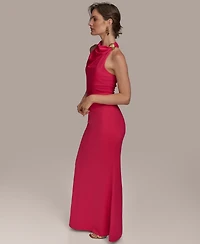 Donna Karan New York Women's Hardware Halter Neck Sleeveless Gown