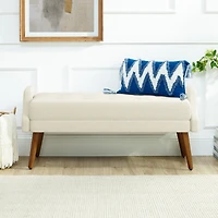 Streamdale Beige Bench Loop Yarn, Soft Cushion, Geometric Arms