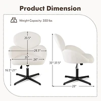 Swivel Cross Legged Chair with Adjustable Height and Rocking Function