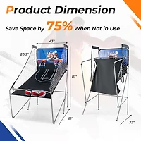 Dual Shot Basketball Arcade Game with 8 Game Modes and 4 Balls