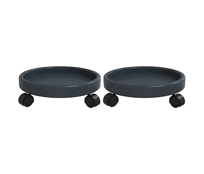 Plant Trolleys with Wheels 2 pcs Gray Diameter 13.4" 77.2 lb