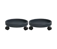 Plant Trolleys with Wheels 2 pcs Gray Diameter 13.4" 77.2 lb