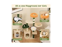 Modern Cat Tree with Plush Top Perch Stylish & Cozy Kitty Tower for Indoor Cats
