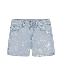 Calvin Klein Big Girls Foil Printed Denim Shorts