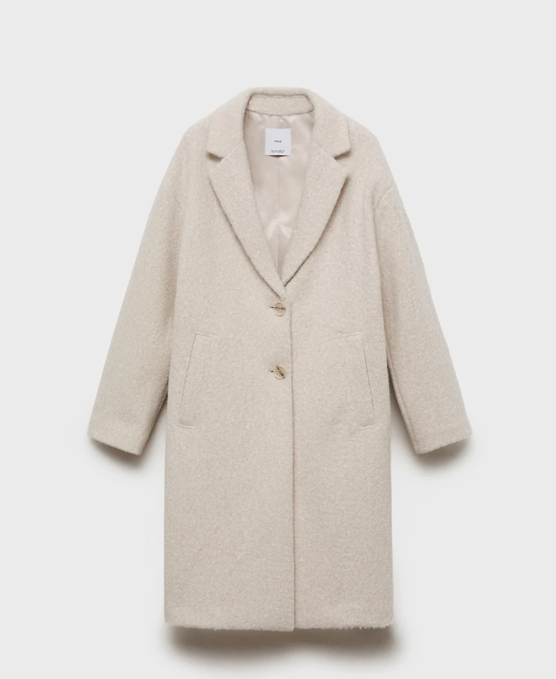 Mango Women's Oversized Boucle Long Coat