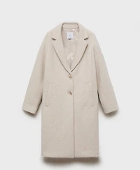 Mango Women's Oversized Boucle Long Coat
