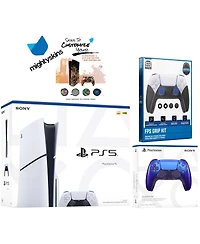Sony PlayStation 5 Slim Disc with Extra Controller, Fps Grip Kit and MightySkins Decal Voucher